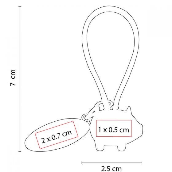 Llavero Puerquito con Placa