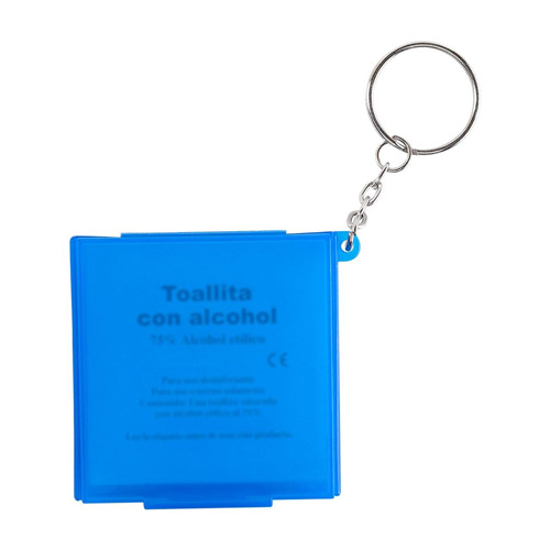 [SLD 052 A] LLAVERO CON PADS DE ALCOHOL (AZUL)